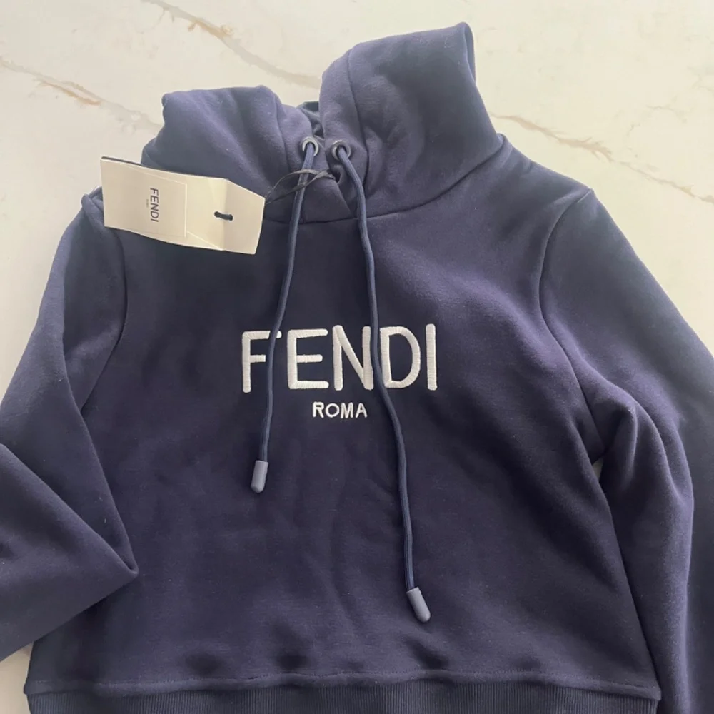 Fendi Navy Cropped hoodie - Picture 2 of 7